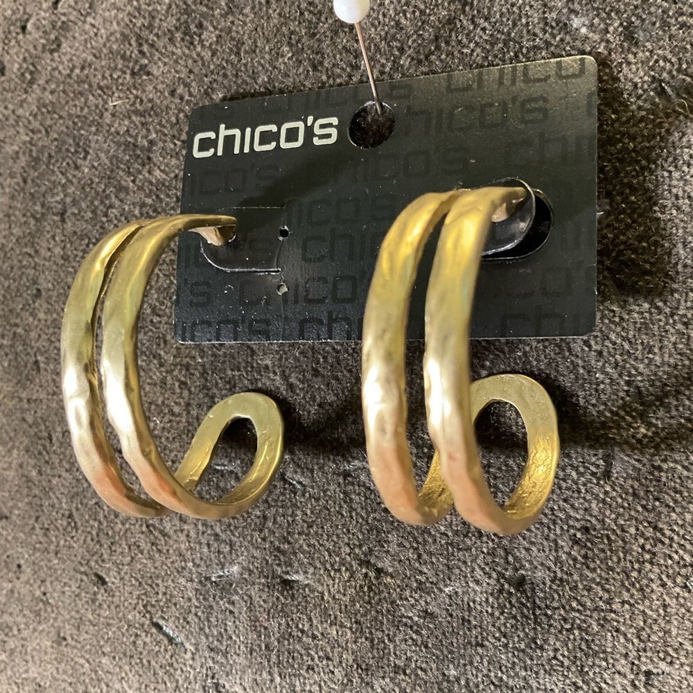 0014-Chico's Gold Hoop Earrings